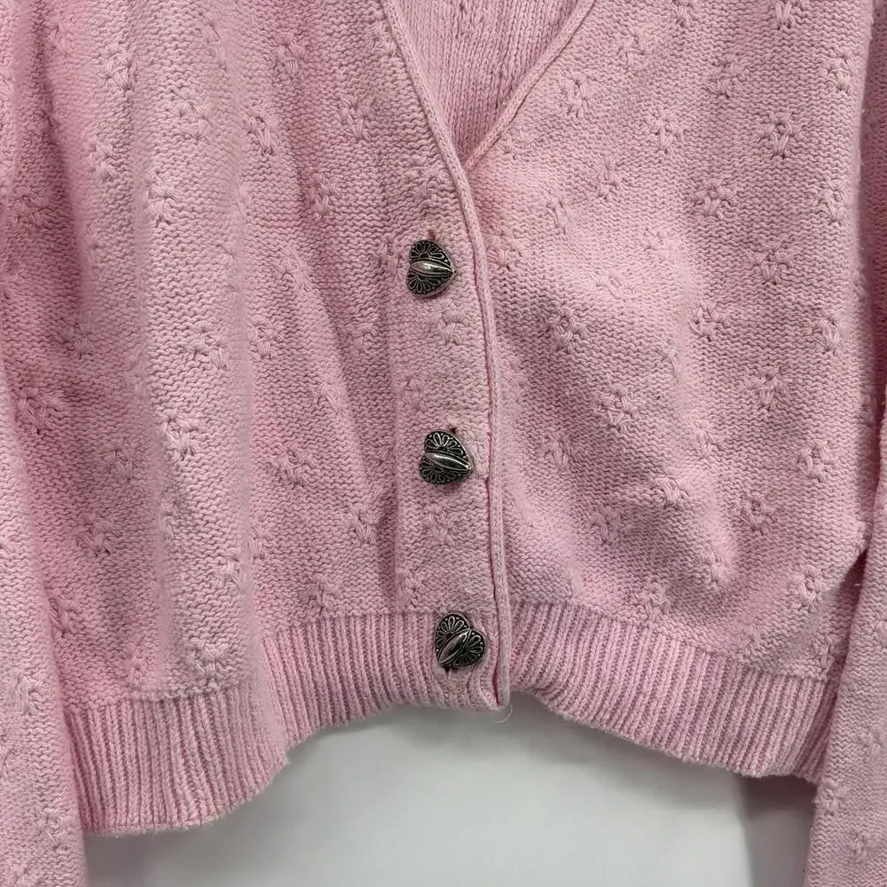 Helium Pink Cropped Knit Sweater Women's Size Small